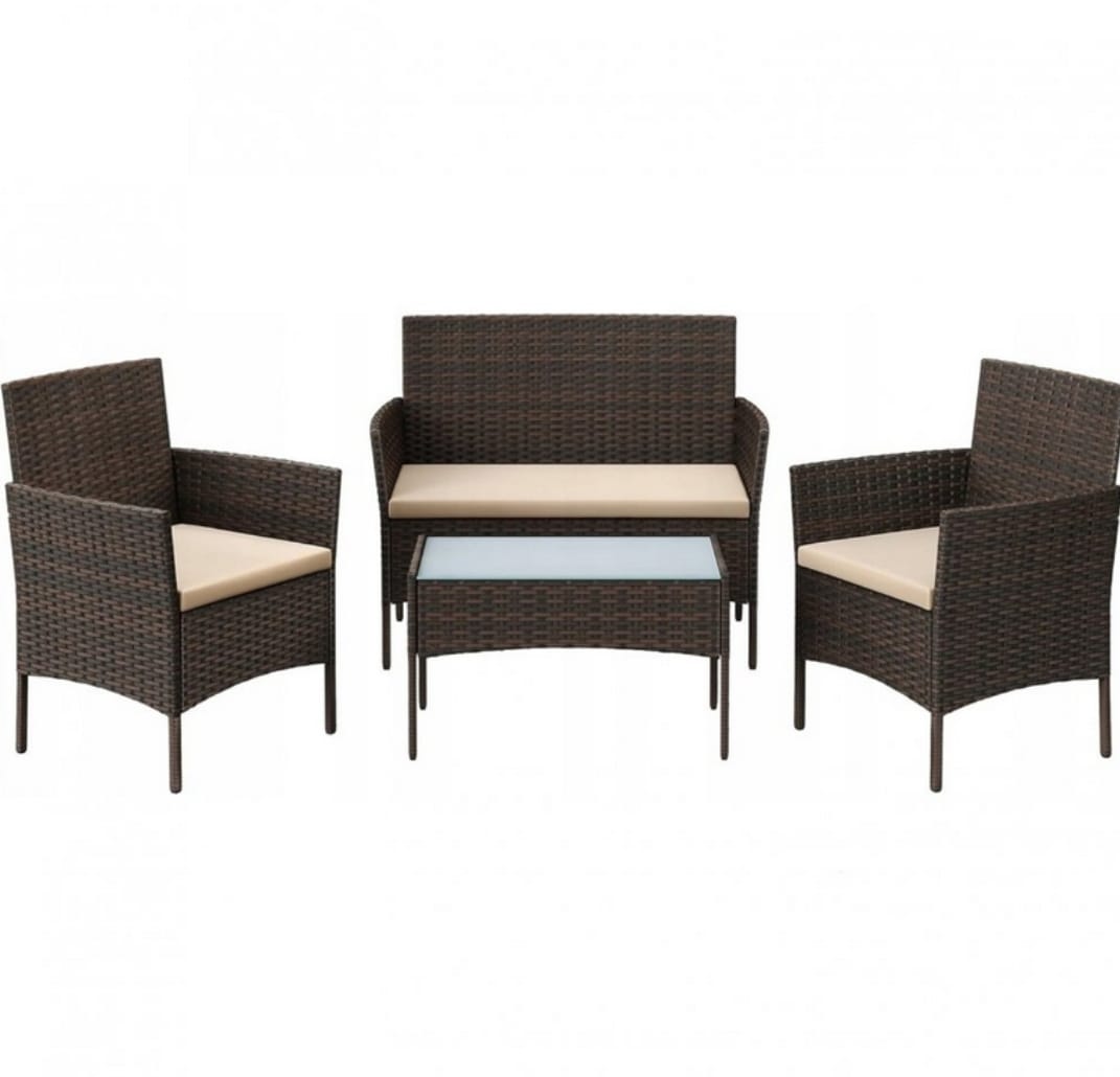 Set mobilier de grădină din poliratan – Eleganță și confort în aer liber + 8 lampi de gradina cadou
