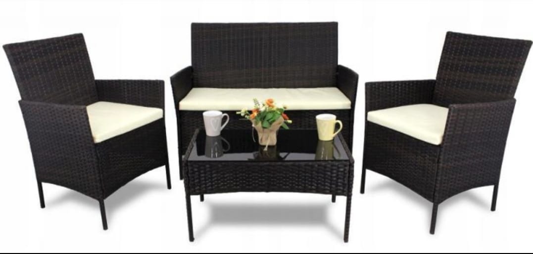 Set mobilier de grădină din poliratan – Eleganță și confort în aer liber + 8 lampi de gradina cadou
