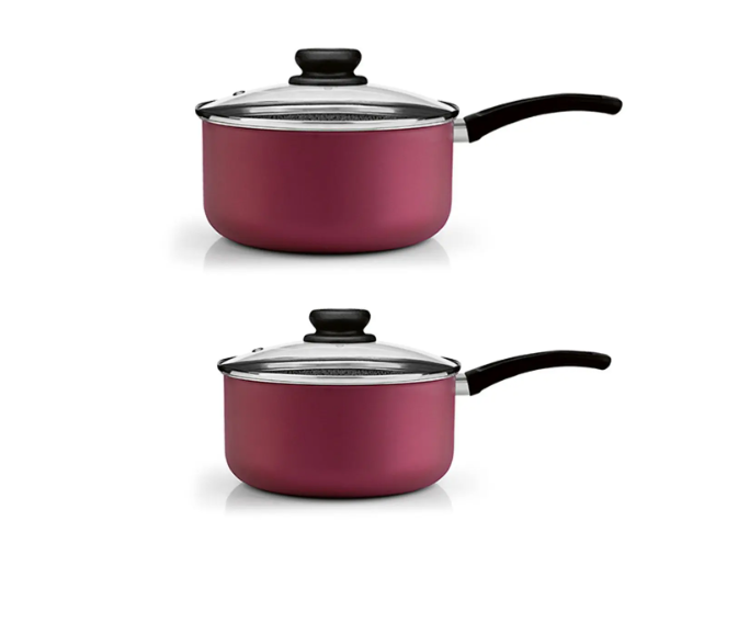 Set de Tigăi și Oale Panelux Premium ST Antiaderent, 7 Piese – Culoare Cireșe