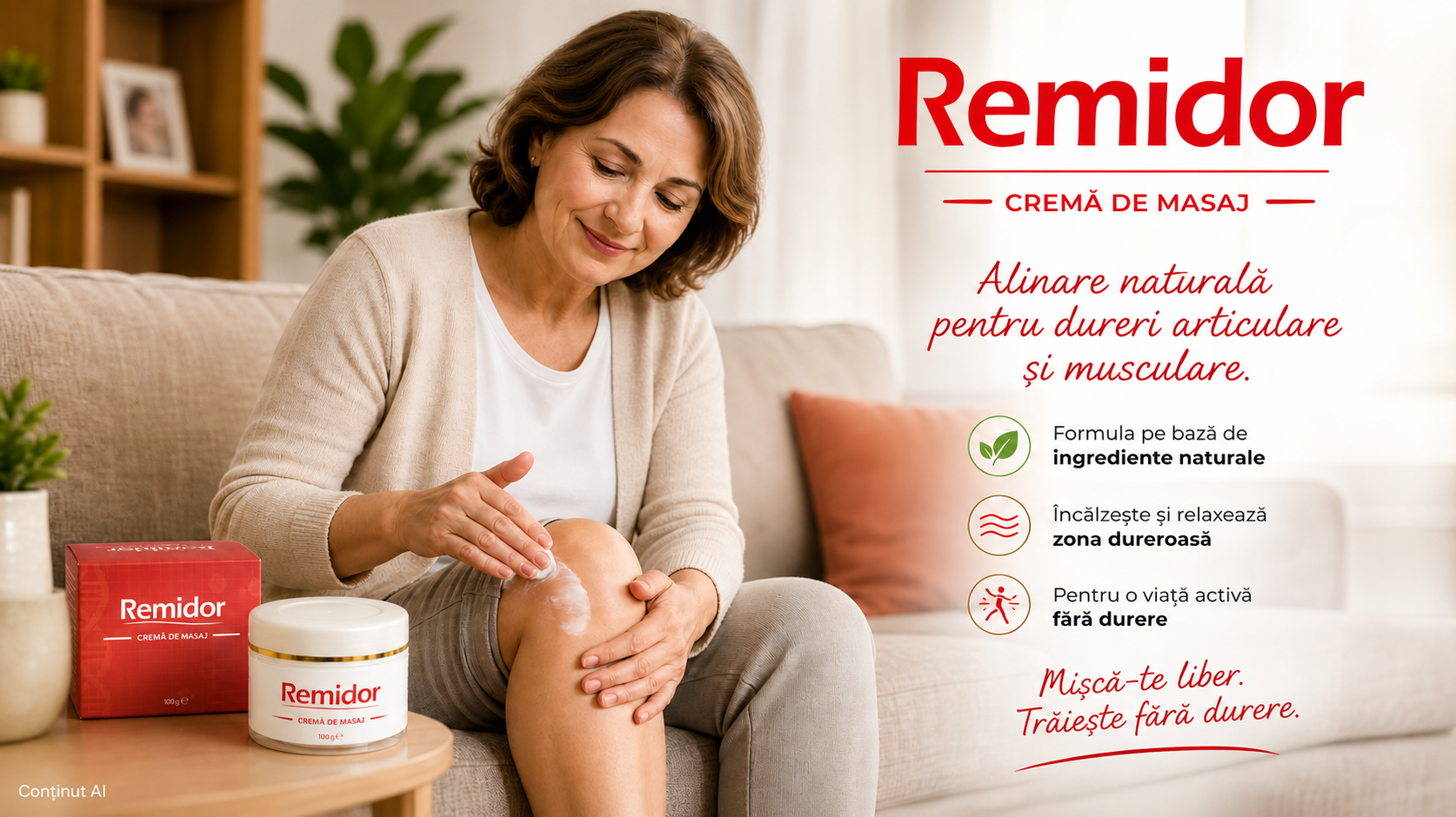 Remidor Cremă de Masaj 100 g Îngrijire și Masaj pentru Zone Solicitate, Articulații și Mușchi