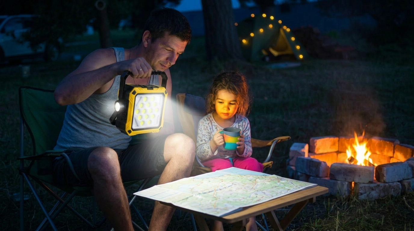 Lampă Solară Multifuncțională cu Trusă de Scule Inclusă – Putere, Utilitate și Siguranță Oriunde Ai Nevoie!