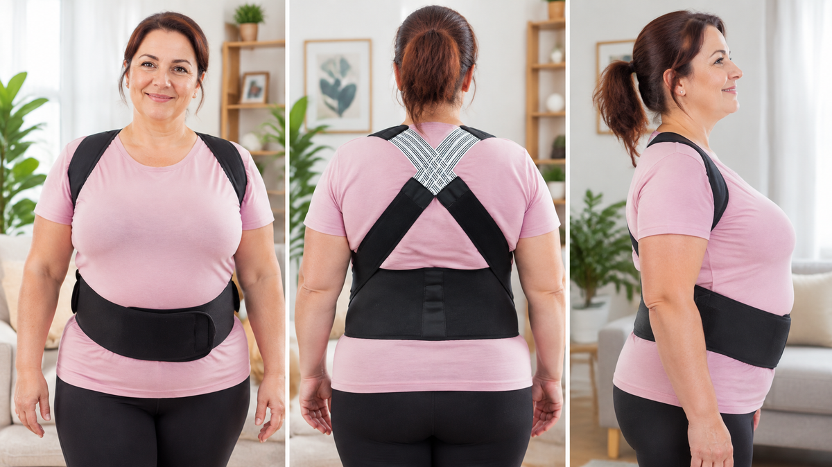 Corset Corector de Postură pentru Spate  Design în X, Bretele Reglabile, Suport Lombar, Material Respirabil