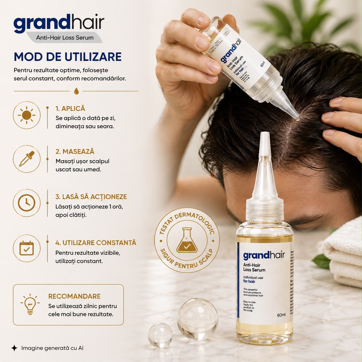 Grandhair Ser Anti-Cădere pentru Păr, 60 ml