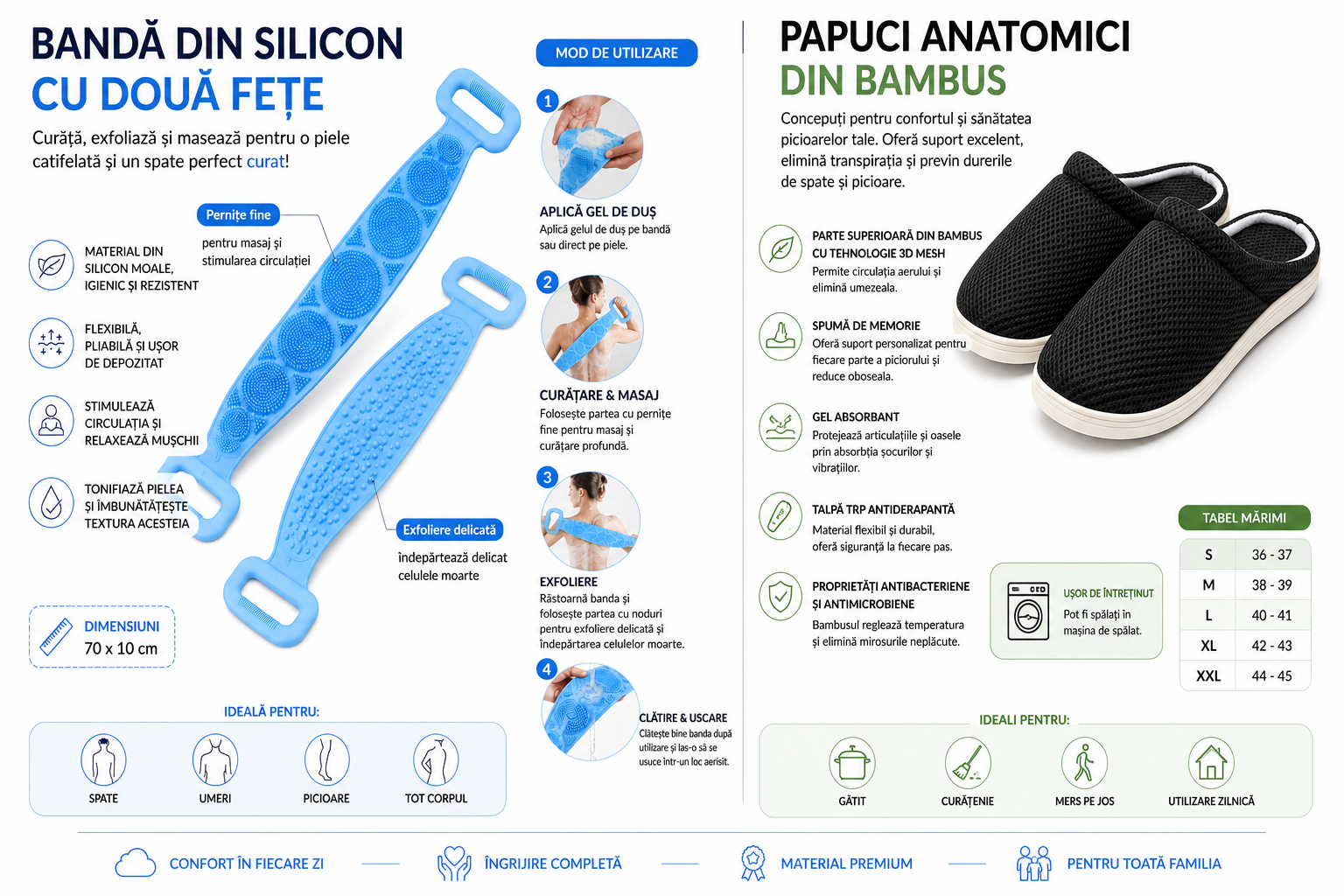 Silicon Spa + Papuci Anatomici Bambus Gel