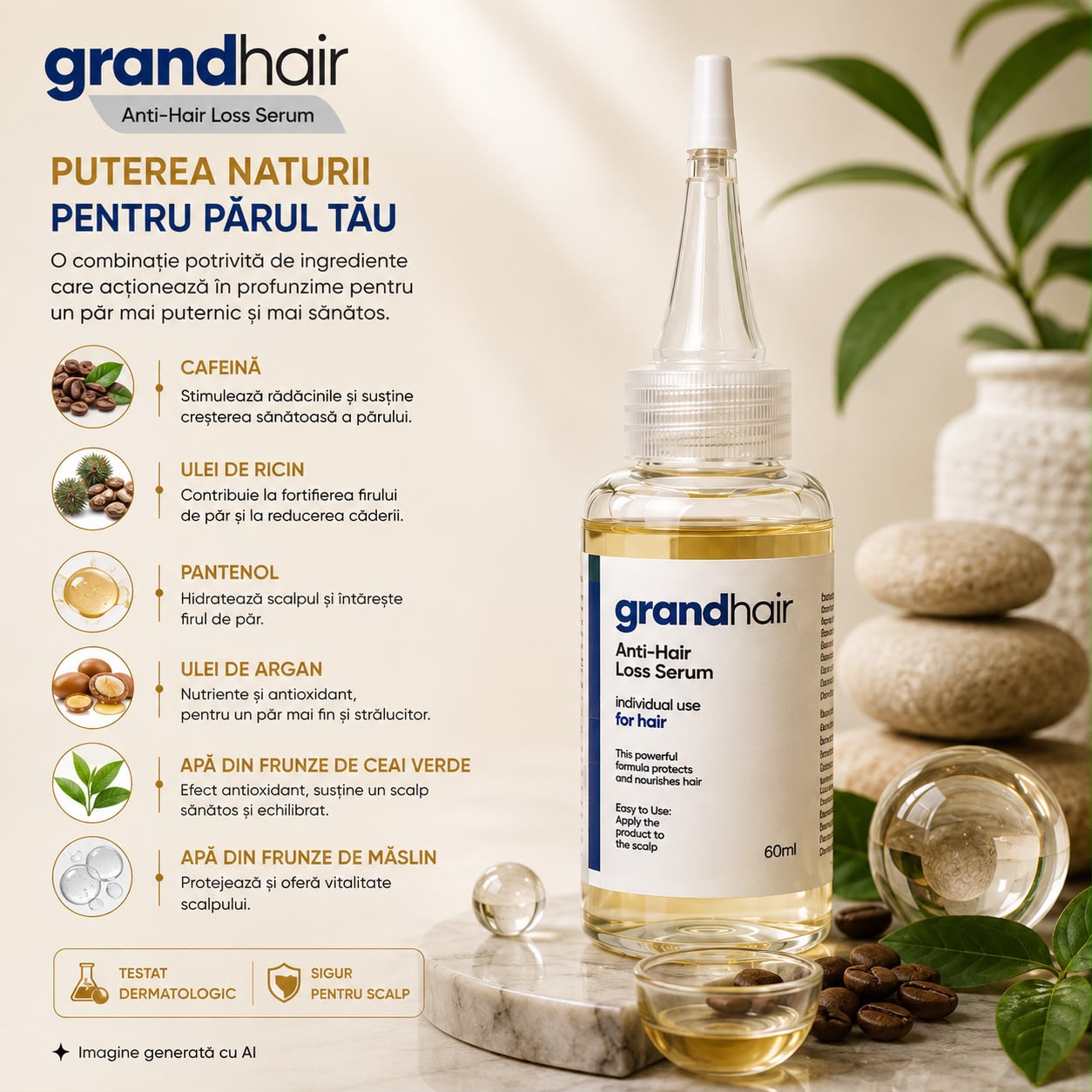 Grandhair Ser Anti-Cădere pentru Păr, 60 ml