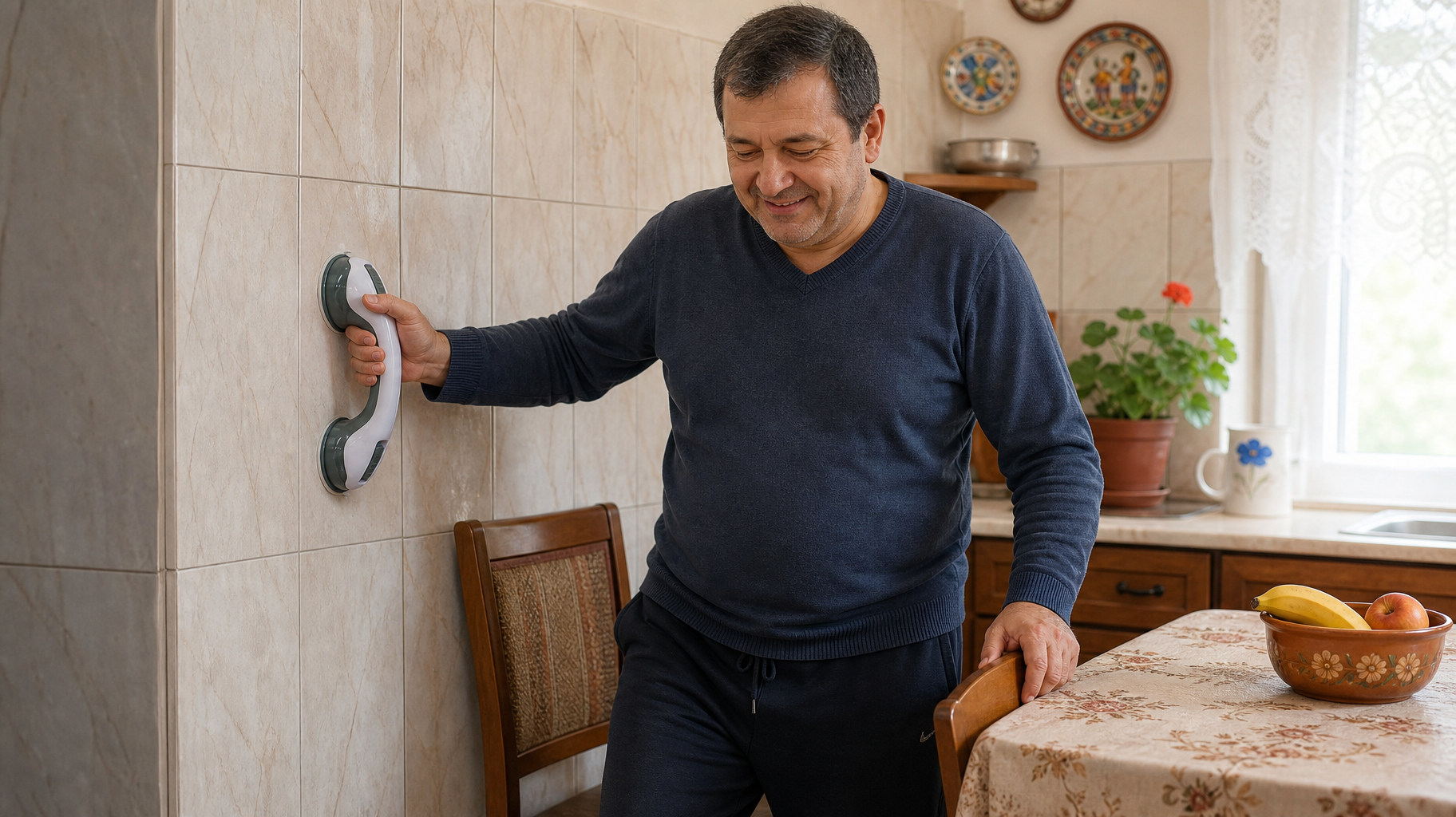 Doua Mânere de Sprijin cu Ventuze pentru Baie Fixare Rapidă și Siguranță Sporită
