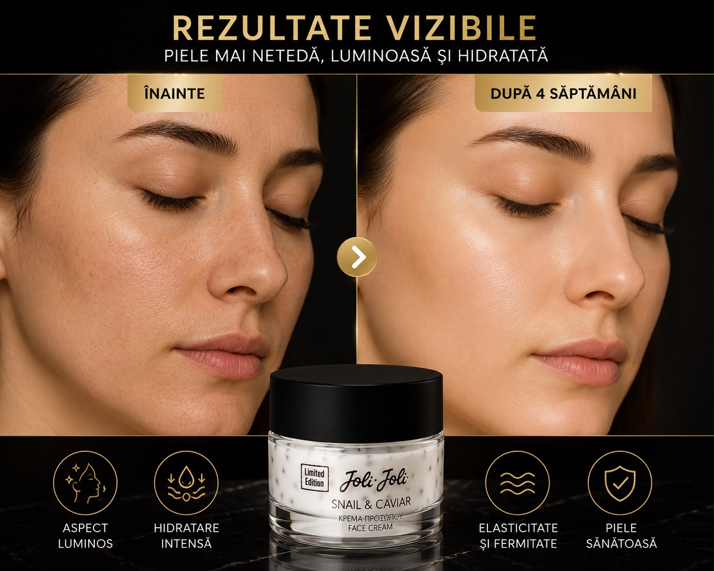 Cremă de Față Joli Joli Black Caviar Premium, 50 ml  Hidratare Intensă și Îngrijire pentru un Ten Luminos