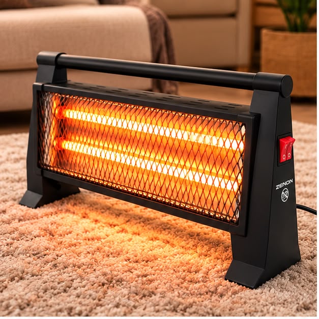 Radiator Electric ZENON 1200W, Negru + Pătură Super Soft TnS Home Collection 200 × 220 cm CADOU, 100% Poliester, Garanție 2 Ani