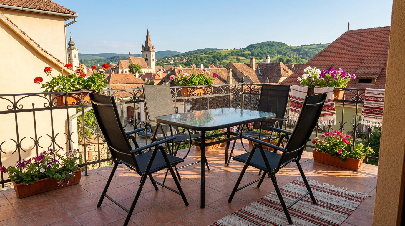 Set masă + 4/6 scaune pentru exterior – soluția completă pentru relaxare