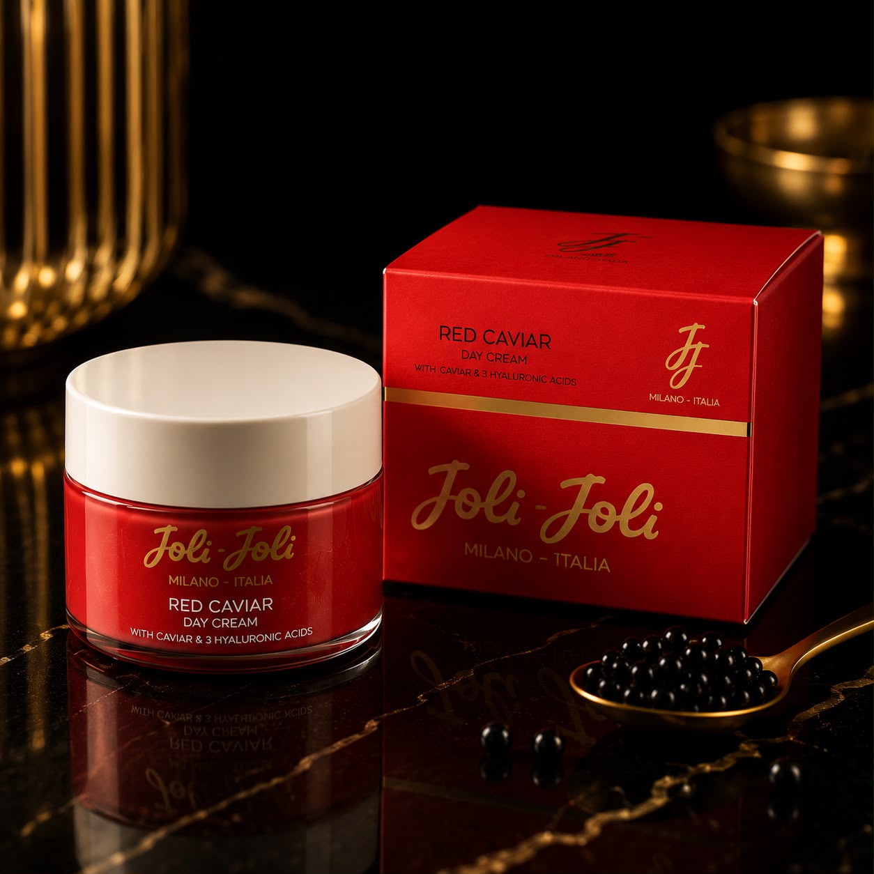 Joli Joli Red Caviar Day Cream 50 ml Cremă de Față cu Extract de Caviar și 3 Tipuri de Acid Hialuronic