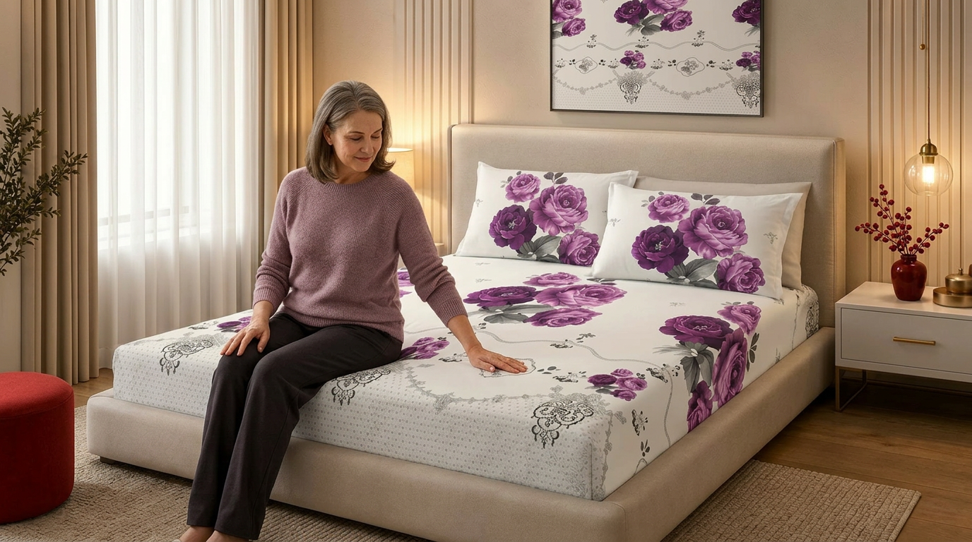 Set Husă Pat Finet Elegance + 2 Fețe de Pernă + 2 Prosoape Cadou Pentru saltea 180x200 cm | Fabricat în România – Pucioasa