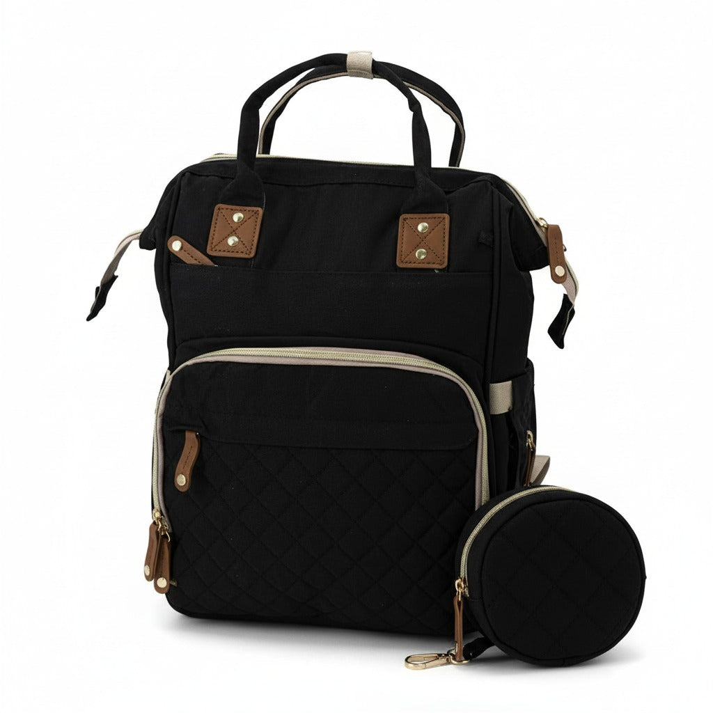 Rucsac tip pătuț – Geantă multifuncțională pentru mămici și bebeluși, geantă de maternitate, negru
