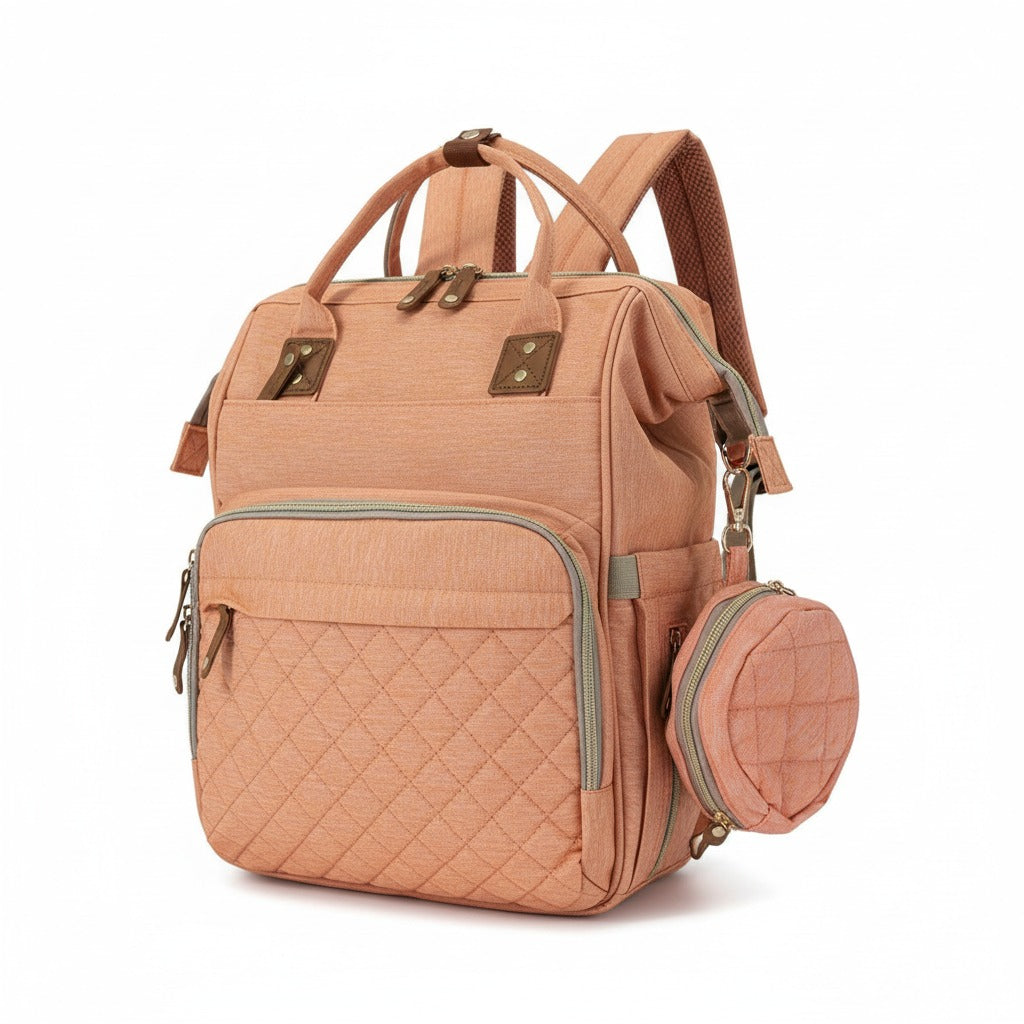 Rucsac tip pătuț – Geantă multifuncțională pentru mămici și bebeluși, geantă de maternitate, roz