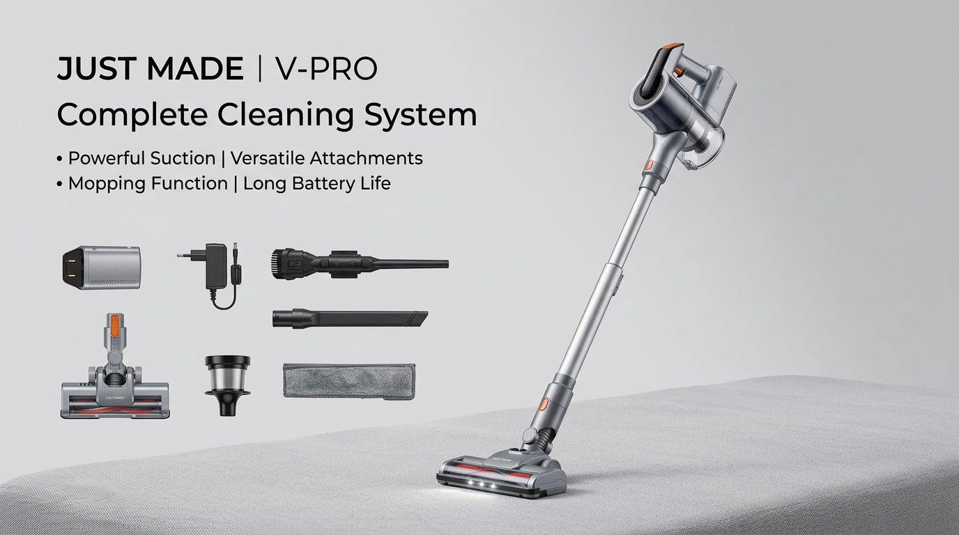 Aspirator premium 2 în 1 + mop, fără fir, pe baterie