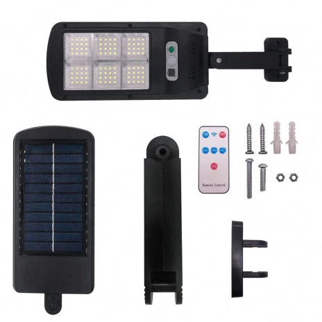 Lampă Solară LED cu Panou Solar Separat, Telecomandă și Senzor de Mișcare Iluminare Puternică pentru Exterior