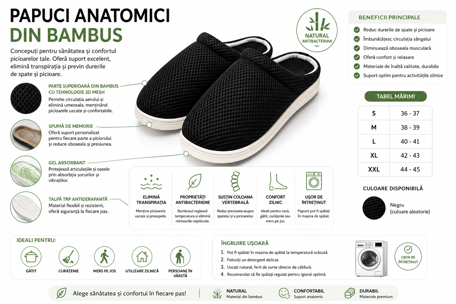 Silicon Spa + Papuci Anatomici Bambus Gel