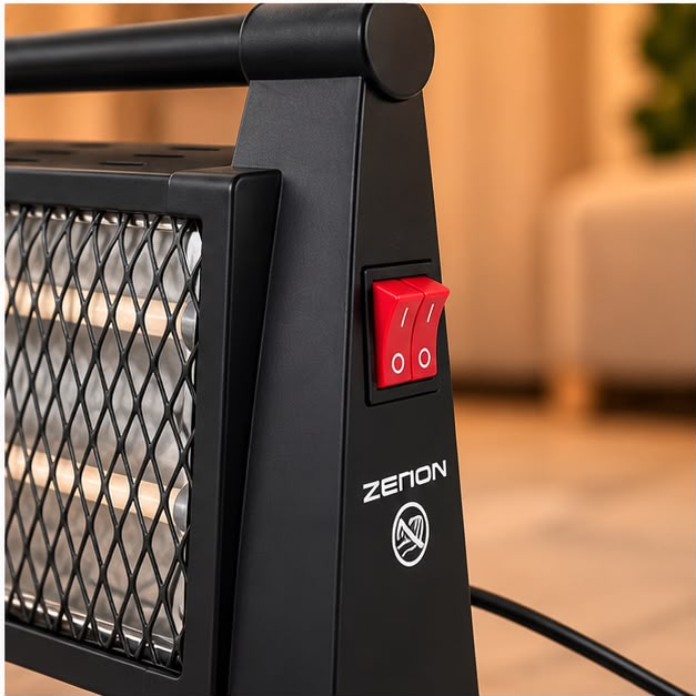 Radiator Electric ZENON 1200W, Negru + Pătură Super Soft TnS Home Collection 200 × 220 cm CADOU, 100% Poliester, Garanție 2 Ani