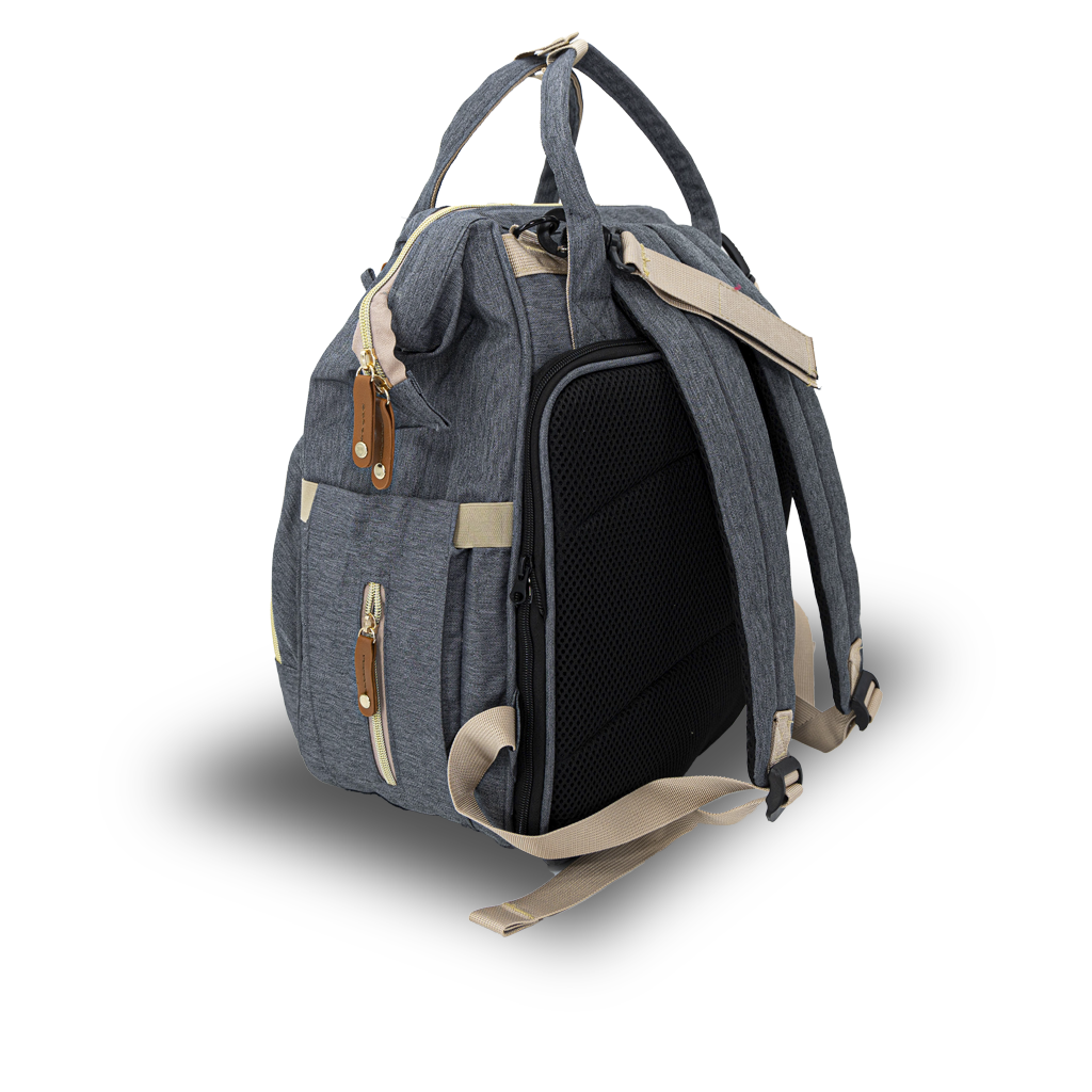 Rucsac tip pătuț – Geantă multifuncțională pentru mămici și bebeluși, geantă de maternitate, gri