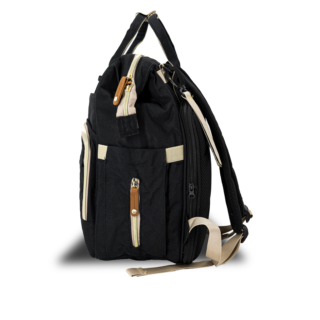 Rucsac tip pătuț – Geantă multifuncțională pentru mămici și bebeluși, geantă de maternitate, negru