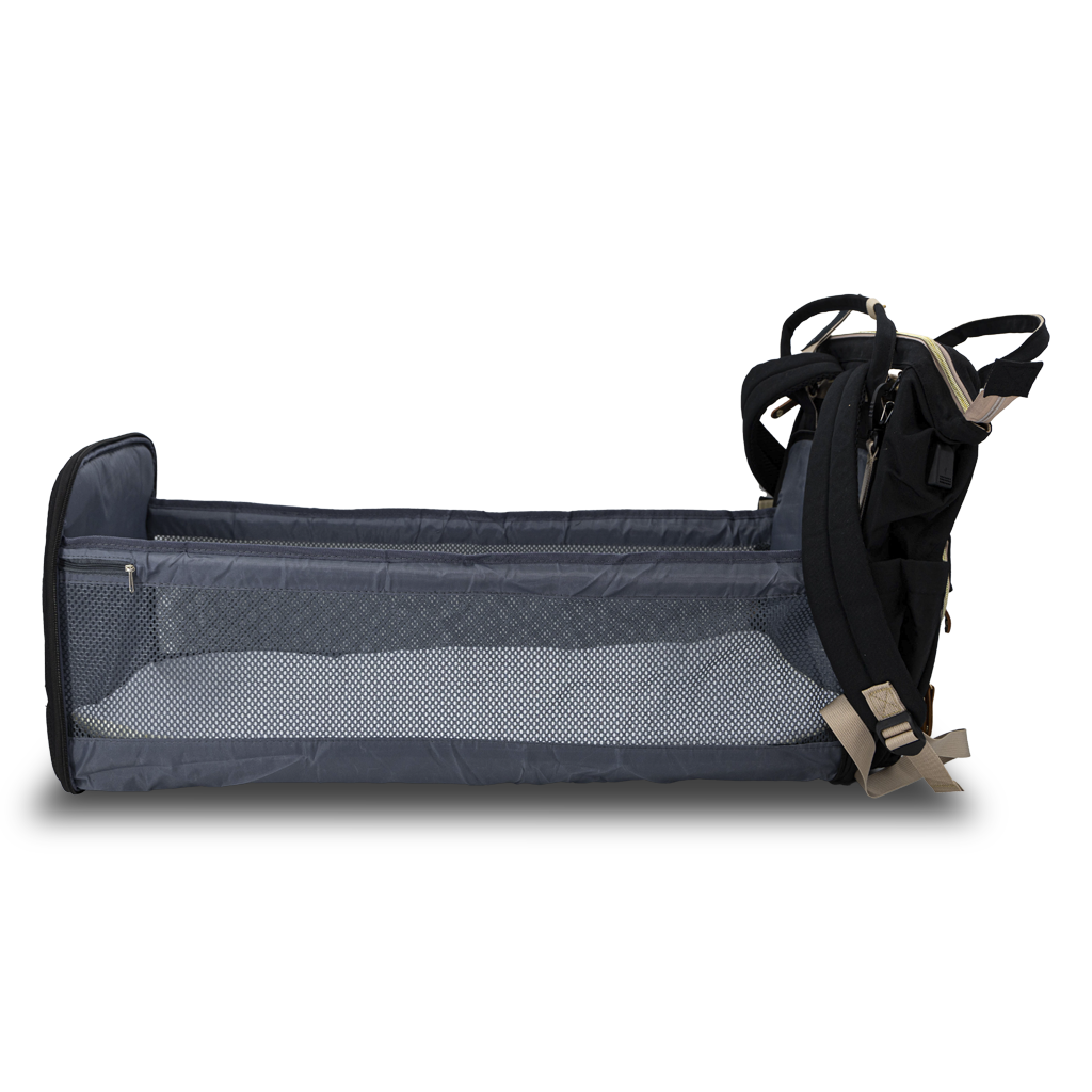 Rucsac tip pătuț – Geantă multifuncțională pentru mămici și bebeluși, geantă de maternitate, negru